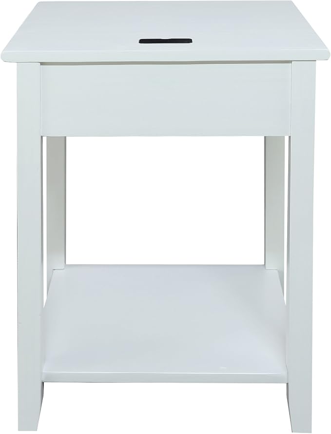Casual Home Owl White Night Stand with USB Port , 17.5 in x 14.25 in x 24.5 in (W x L x H) - Image 7