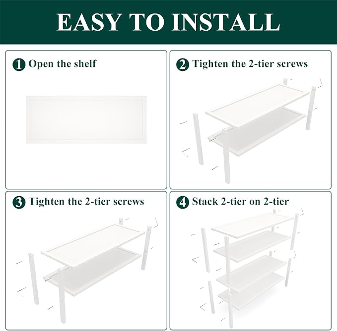 Smiry Bamboo Shoe Rack, 4 Tier Shoe Organizer for Entryway & Closet, Stackable Free Standing Storage Shelf for Shoes, Bags & Plants, White - Image 5
