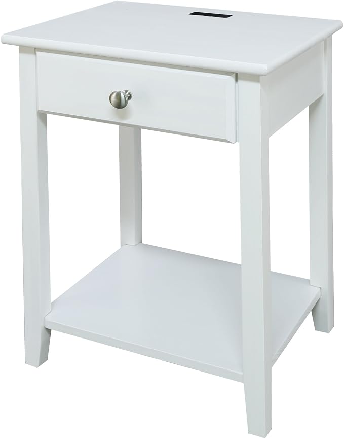 Casual Home Owl White Night Stand with USB Port , 17.5 in x 14.25 in x 24.5 in (W x L x H) by CasualHome