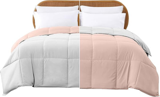 Modern Threads Down Alternative Reversible Comforter Blush/White California King