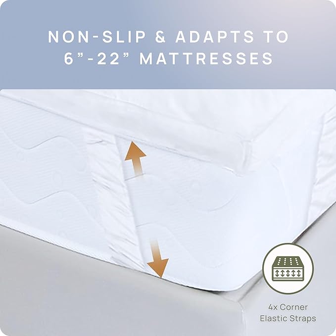 Extra Thick Pillow Top Mattress Topper Queen Size, 3 Inch Cooling Fluffy Cotton Hotel Mattress Bed Topper for Cloud Like Sleep & Back Pain Relief, Plush Soft Pad, Fits 6'-22' Mattresses