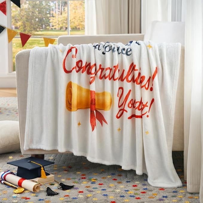 Graduation Gifts Blanket Class of 2026 ?€? Inspirational Throw Blanket 50x60 Inch, Meaningful Graduation Gift for Him Her, Soft Cozy Plush Blanket for College High School Graduate