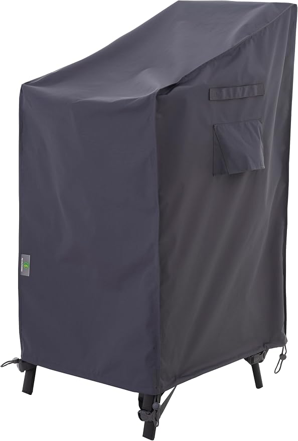 F&J Outdoors Patio Chair Covers, Heavy Duty Waterproof UV Resistant Outdoor Stackable Chair High Back Chair Cover, Grey, 27" W x 34" D x 41" H by FJOutdoors