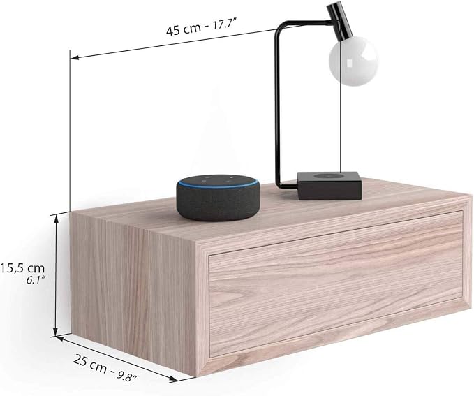Mobili Fiver, Riccardo Floating nightstand, Pearled Elm, Made in Italy - Image 3