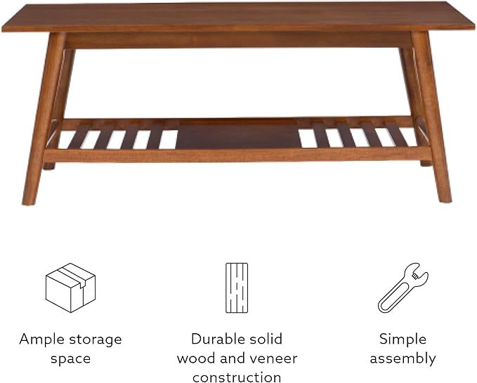 Linon Mid Century Walnut Melissa Coffee Table