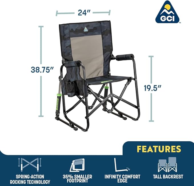 GCI Outdoor Stowaway Rocker - Stealth Camo - Image 2