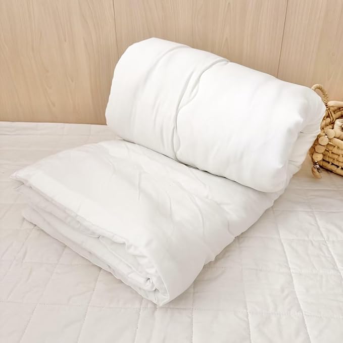 BuLuTu White Down Alternative Comforter Medium Weight Duvet Insert King Size, Soft Breathable Quilted Blankets, All Seasons Bedding Duvet, King, 104x90 Inch, Machine Washable