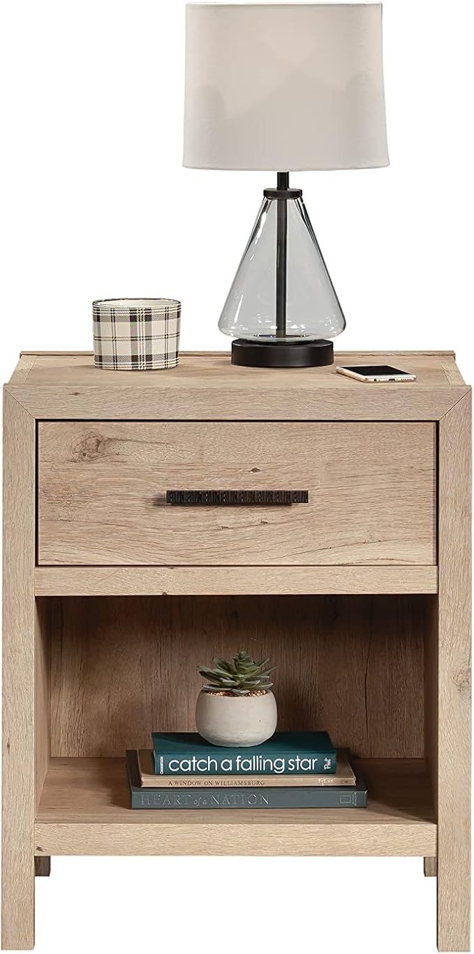Sauder Pacific View Bedroom Night Stand, Spacious Storage, 1 Drawer Nightstand, Prime Oak Finish - Image 12