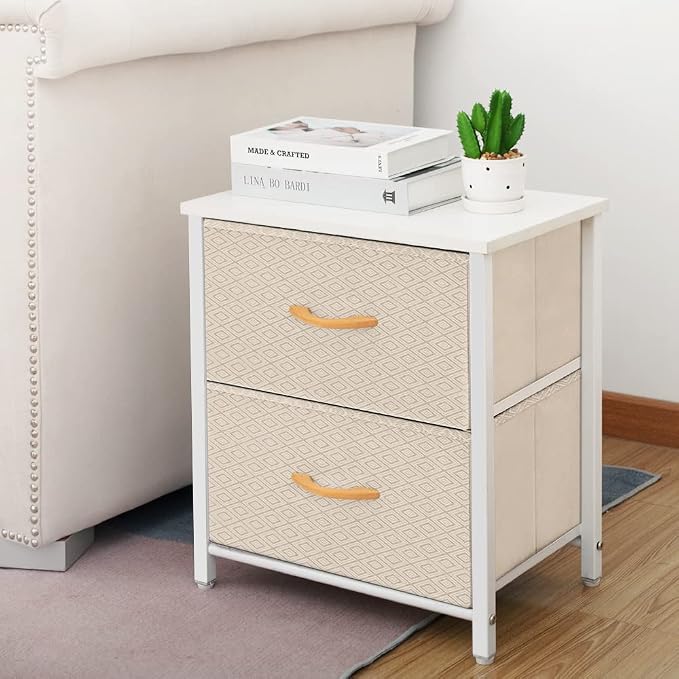 AZL1 Life Concept Storage Dresser Furniture Organizer Unit with 2 Drawers for Bedroom, Hallway, Entryway and Closets, Ivory, 17.7x19.7 inches - Image 4