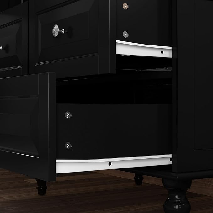 MOUMON 2 Door Armoire Wardrobe Closet with 3 Drawers, Vintage Wardrobe Cabinet with Hanging Rod, Bedroom Armoire Closet with Shelves, for Bedroom, Black, 19.7”D x 31.5”W x 70.9”H