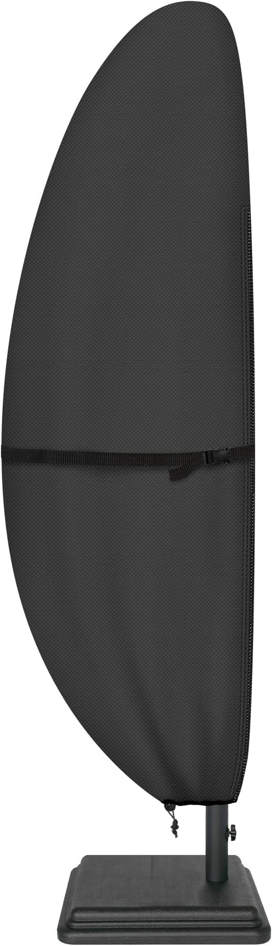 ULTCOVER Patio Parasol 600D Waterproof Outdoor Offset Banana Style Umbrella Cover - Fits Cantilever Offset Umbrella 12-14 Feet, Black by ULTCOVER
