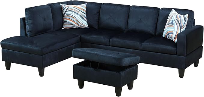 FONTOI L Shaped Sectional Couch with Otttoman, 97" Sectional Sofa for Living Room Modular Couches for Bedroom, Apartments