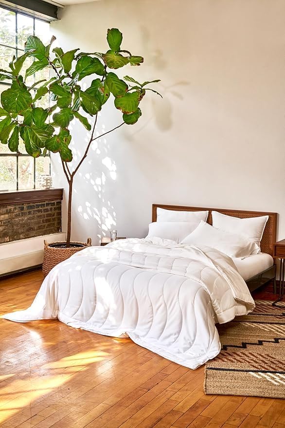 Buffy Breeze Comforter - Soft 100% Eucalyptus Lyocell, Cooling, White Lightweight Summer Duvet Insert with Corner Tabs (Full/Queen) (Twin/Twin XL)