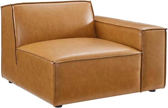 Modway Restore Vegan Leather Sectional 4-Seater Sofa in Tan