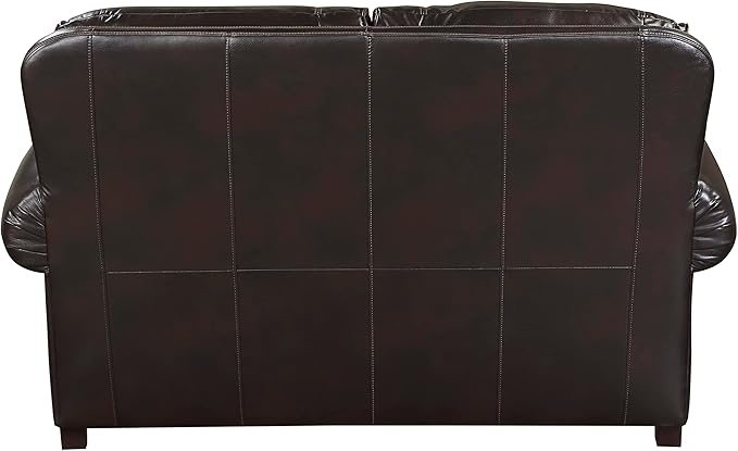 Lexicon Sébastien Breathable Faux Leather Living Room Loveseat, Brown