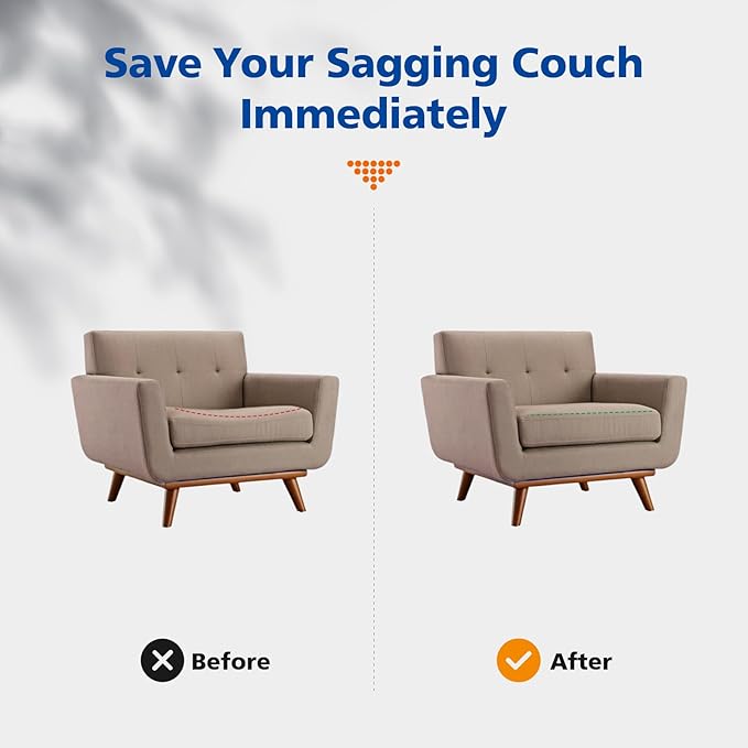 Couch Cushion Support for Sagging Seat 20"X 20"Insert Pads Supports Cushion Under Sag Repair, Curved High Density Foam Cushion Replacement for Sectional Loveseat Chair,Gray Set of 1