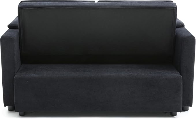 Convertible Loveseat Pull Out Sleeper Sofabed Futon Loveseat Lounge Couch for Living Room 3 in 1 Multi-Functional Pullout Sofa Bed with Reclining Backrest , USB Ports and Side Pockets for Home Office