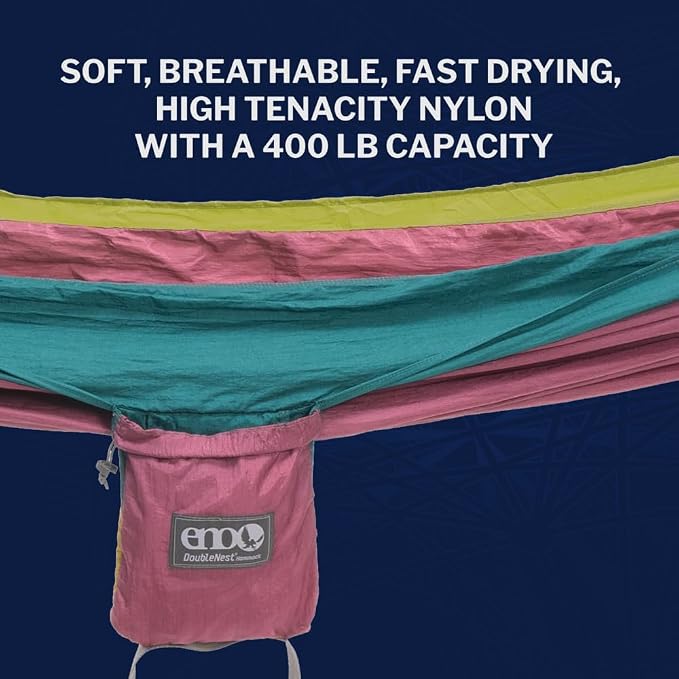 ENO, Eagles Nest Outfitters DoubleNest Lightweight Camping Hammock, 1 to 2 Person, Special Edition Colors, ATC - Image 6