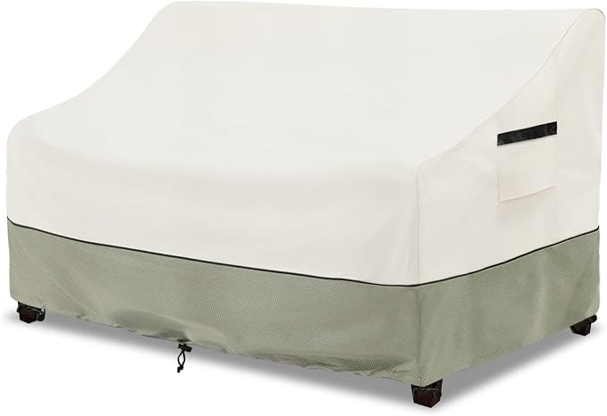 Patio 3-Seater Sofa Cover,Outdoor Couch Cover Fits up to 85W x 38D x 35H Inches,100% Waterproof Heavy Duty Patio Furniture Covers,Beige & Gray-Green by LSongSKY