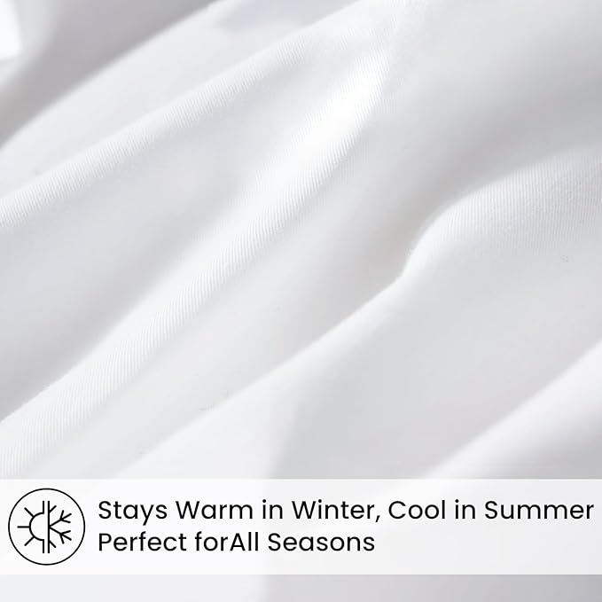 COHOME Oversized Queen Size Comforter, All-Season Quilted Down Alternative Duvet Insert, Luxury Hotel Reversible GentleSoft Comforter with Anti-Clump Tech & 8 Tabs,Pure White