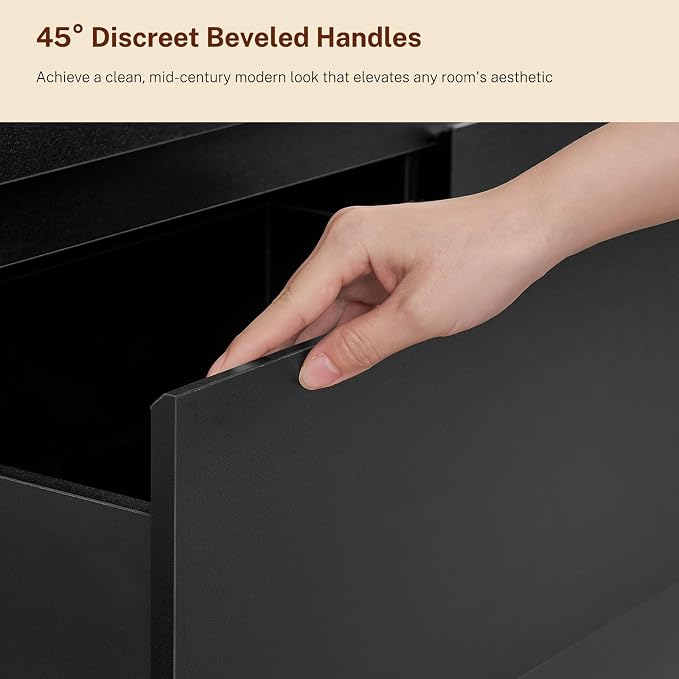 TEENFON 63" Dresser for Bedroom with 9 Drawers, Black Dresser with Metal Slide, Bedroom Dressers, Wood Dressers & Chests of Drawers for Bedroom, Hallway, Black - Image 7