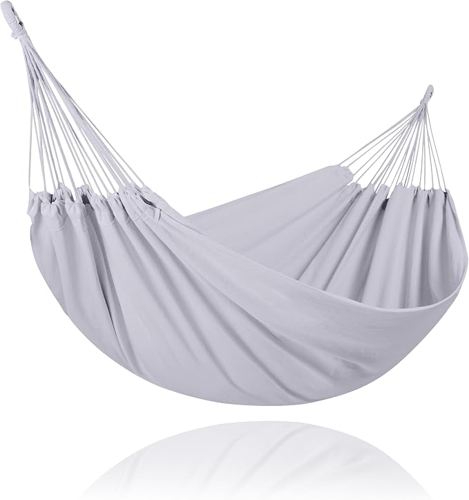 SUNCREAT Tree Hammocks for Outside, Double Hammocks 2 Person Heavy Duty for Trees, Light Gray by SUNCREAT