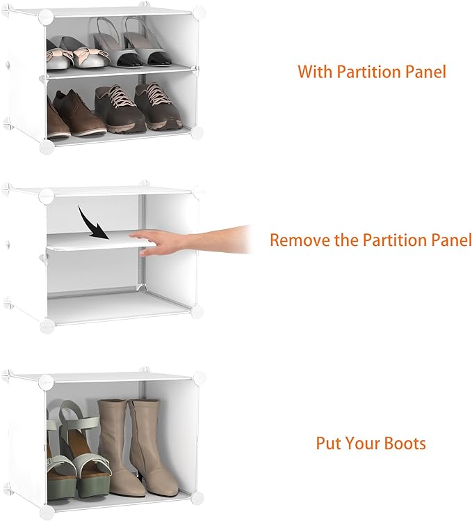 HOMIDEC Shoe Rack, 6 Tier Shoe Storage Cabinet 24 Pair Plastic Shoe Shelves Organizer for Closet Hallway Bedroom Entryway - Image 5