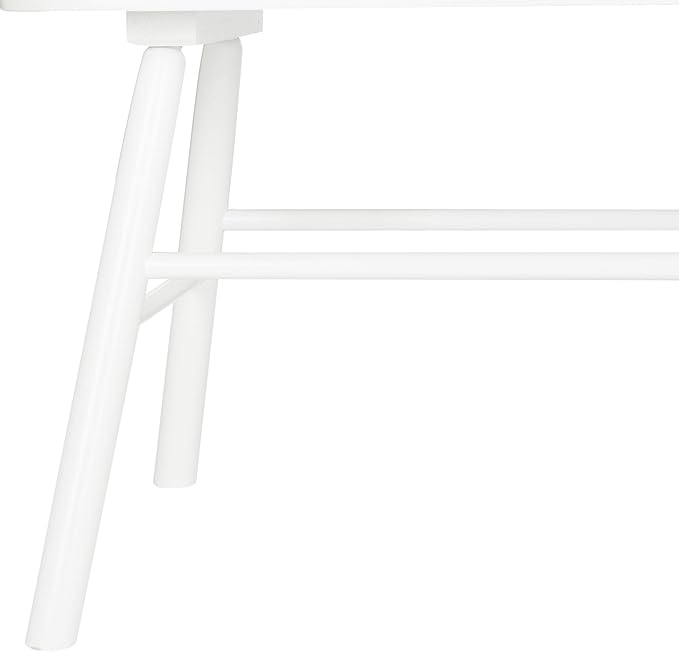 SAFAVIEH Home Collection – Addison White Solid Wood Spindle Back Loveseat Bench, Farmhouse Settee for Entryway Living Room or Dining Area (AMH8513B)