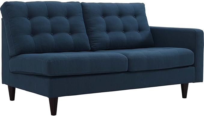 Modway Empress Mid-Century Modern Upholstered Fabric Corner Sofa In Oatmeal