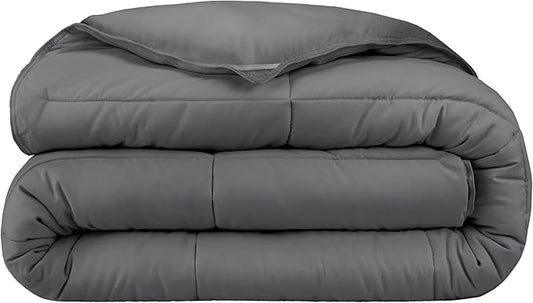 Bare Home Duvet Insert Comforter - Full Size - Goose Down Alternative - Ultra-Soft - Premium 1800 Series - All Season Warmth - Bedding Comforter (Full, Grey)