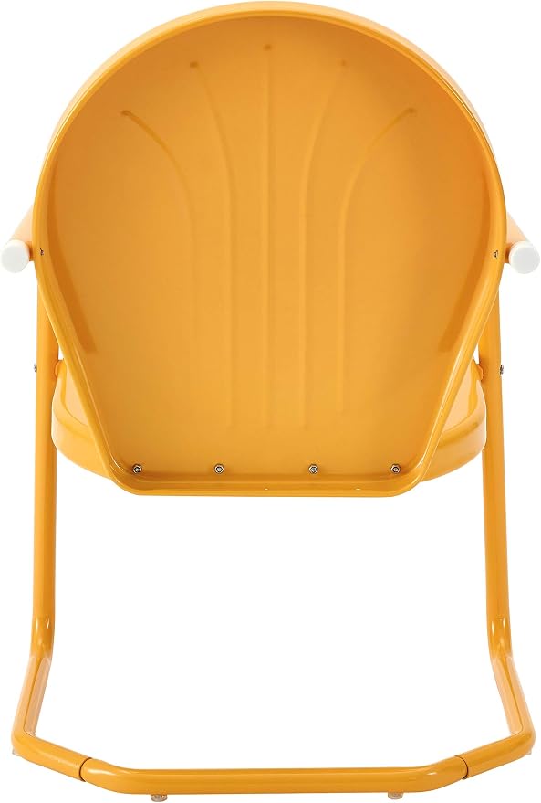 Crosley Furniture Griffith Outdoor Chair, Retro Metal Patio Chairs for Dining, Porch, Deck, Balcony, Tangerine - Image 5