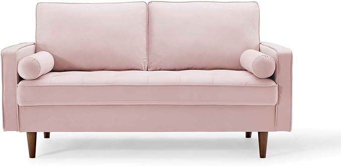 Modway Valour Performance Velvet Loveseat, Pink Valour Performance Velvet Loveseat