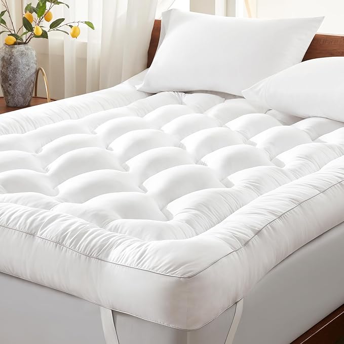 Decroom 4 Inch Mattress Topper King for Back Pain Relief, Breathable Memory Foam Mattress Pad, Soft & Supportive Pillow Topper, 80x78x4 Inch
