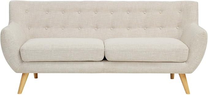 Modway Remark Mid-Century Modern Sofa With Upholstered Fabric In Beige