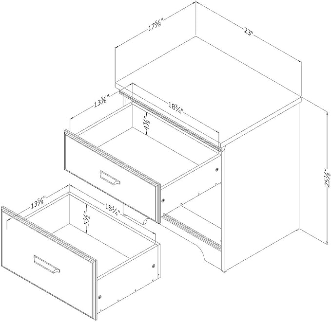 South Shore Versa 2-Drawer Nightstand Gray Maple, Traditional - Image 3