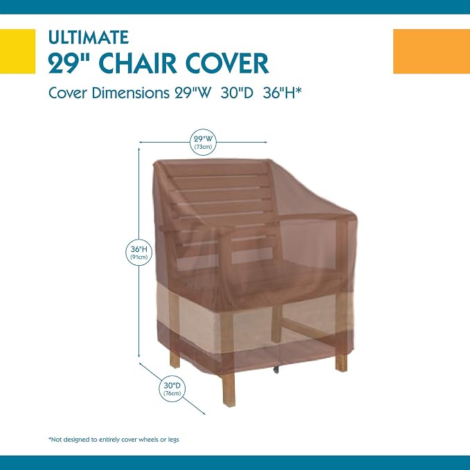 DUCKCOVERS Ultimate Waterproof 29 Inch Patio Chair Cover, Outdoor Chair Covers - Image 2