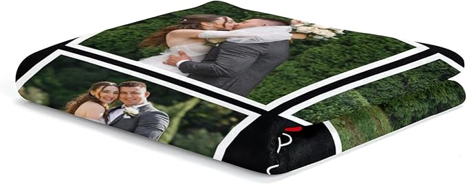 Personalized Couple Gifts for Boyfriends Girlfriends, Custom Blankets with Photos, Personalized Blanket with Photos & Text, Personalized Photo Blankets, Personalized Gifts for Valentines, Anniversary