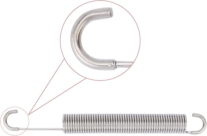 7 inch Stainless Steel Replacement Recliner Sofa Chair Mechanism Tension Spring - Long Neck Hook Style