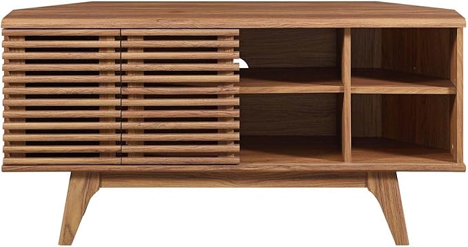 Modway Render Mid-Century Modern Low Profile Corner Media TV Stand in Wal, 15 x 46 x 23 - Image 4