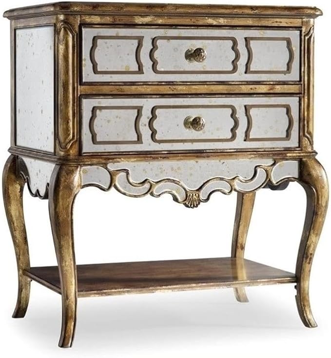 Hooker Furniture Bedroom Sanctuary Mirrored Leg Nightstand-Bling - Image 4