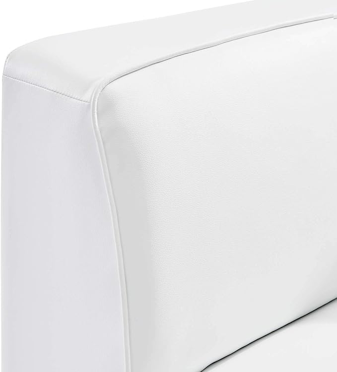 Modway Mingle Vegan Leather Sectional Sofa Corner Chair, White 37 x 37 x 27