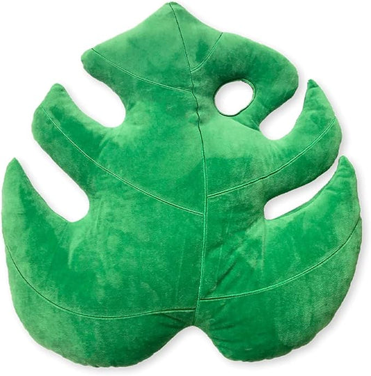 Green Philosophy Co. Monstera Deliciosa Leaf Pillow - Jungle Green