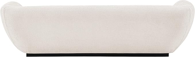 Manhattan Comfort Ulka 96-Inch Contemporary Boucle Sofa for Living Room with Premium Pine Wood Frame, Metal Base, High-Density Foam Padding & 2 Bolster Pillows, Cream