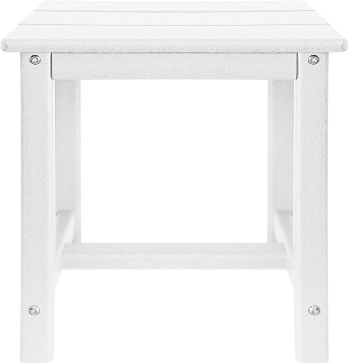 GARDENSTAR Adirondack Square Side Table,one-Tier Outdoor end Table, Patio Side Table for Pool,Porch,Backyard,Relaxing Companion (White) - Image 8