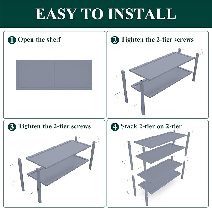 Smiry Bamboo Shoe Rack, 4 Tier Shoe Organizer for Entryway & Closet, Stackable Free Standing Storage Shelf for Shoes, Bags & Plants, Grey - Image 5