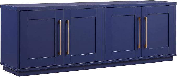 Henn&Hart Tillman TV Stand, 68" Wide, Blue by HennHart