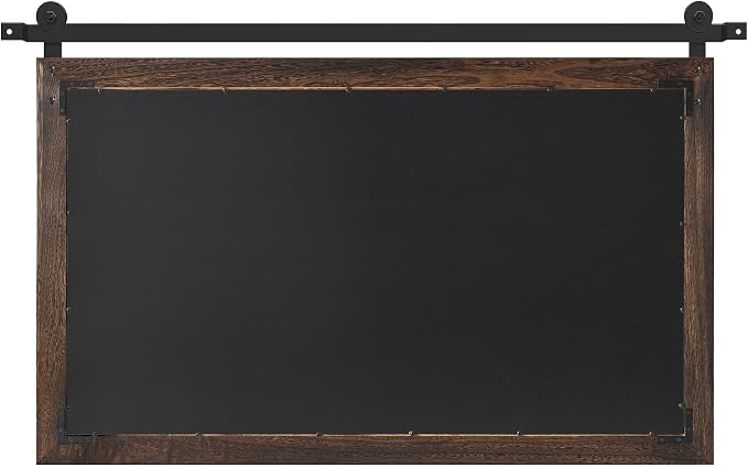 COGOOD Farmhouse Bathroom Mirror - 49" x 30" Rustic Barn Door Mirror for Living Room, Entryway, Bedroom, Vanity Wall Decor (Black Brown) - Image 7