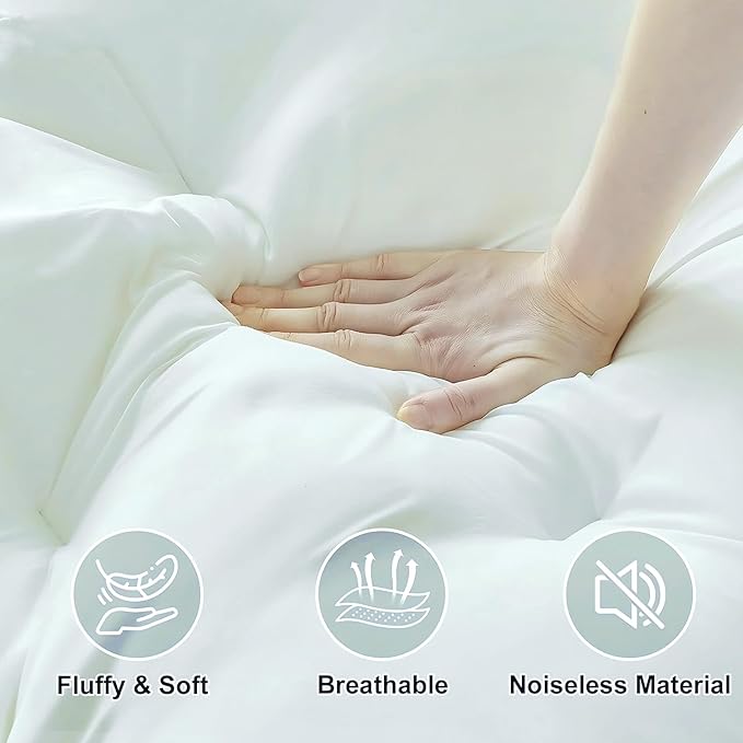 5 Inch Memory Foam Mattress Topper King, 2000GSM Shredded Memory Foam Pillow Top, Back Pain Relief & Plush Support, Extra Thick & Breathable, Couple Sleep Essential