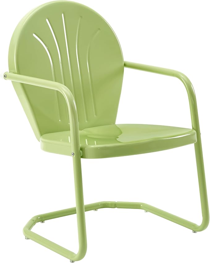 Crosley Furniture Griffith Outdoor Chair, Retro Metal Patio Chairs for Dining, Porch, Deck, Balcony, Key Lime by CrosleyFurniture