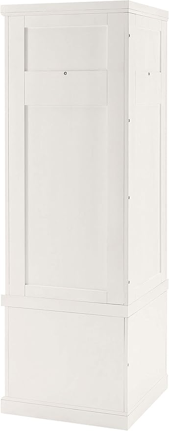 Crosley Furniture Seaside Corner Hall Tree with Shoe Rack Bench and Coat Hooks for Hanging Storage, Distressed White - Image 4